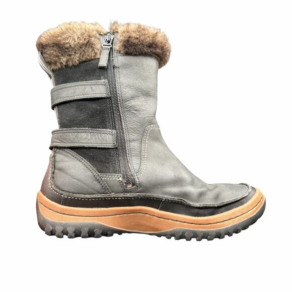 Merrell Decora Chant Leather Winter Boots Black 9.5 Waterproof Fur Trim - Picture 8 of 13